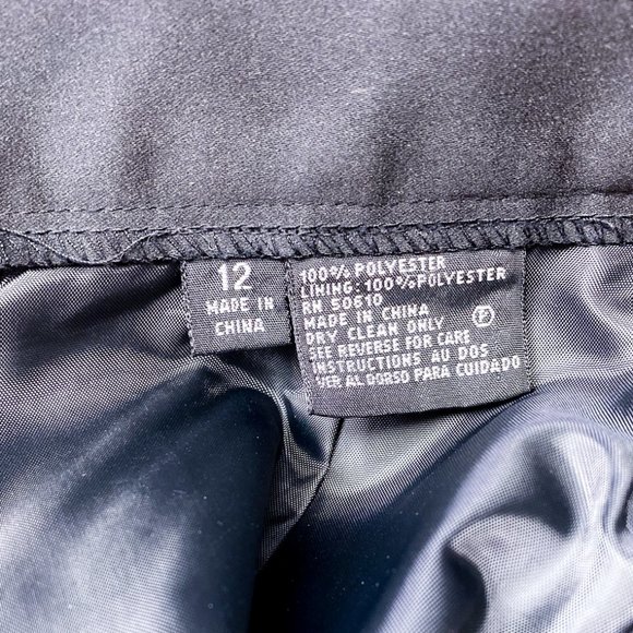 Vintage Black Pencil Women's Skirt Satin Style Lining & Band Jones Nine West 12 - Picture 7 of 9